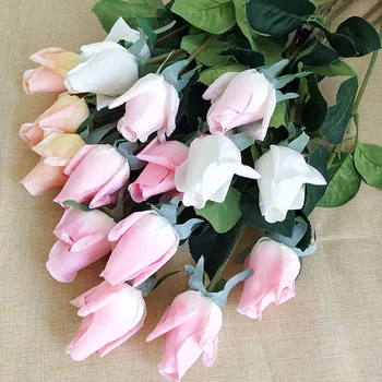 10vnt Modeliavimas Rose Dirbtinės Gėlės Nekilnojamojo Touch Bud Valentino Dovana Vestuvių Dekoravimas Prabangių Namų Dekoro Rožių Žiedų