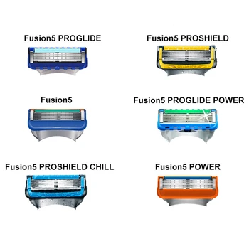 Skutimosi Skustuvų Peiliukai Kasetės Vyrų 5 Sluoksnių Nerūdijančio Plieno Keičiami Peiliukai Tinka Gillette Fusion 5 Proglide Proshield