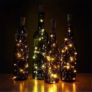 Korko dega Vyno Butelis Vyno Butelis Žibintai 12 Pak 6.5 ft 20 LED Vyno Korkas String Žibintai Stiklo Mason Jar Tikroji Kalėdų