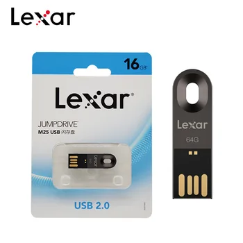 Lexar JumpDrive M25 16GB 32GB 64GB Metalo Flash Drive USB 2.0 Memory Stick Mini 
