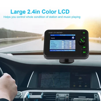 Automobilių DAB Radijo Imtuvas, Skaitmeninis Bluetooth FM Siųstuvas Rinkinys MCX Antena +Automobilinis Įkroviklis+Laikiklis, DAB Tuner, Mini DAB Dekodavimo Radijo stotys