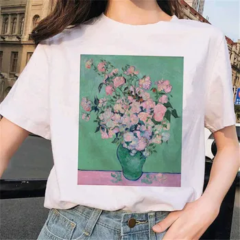 2020 Harajuku Spausdinti Marškinėliai Moterims Derliaus Grafinis Tees Korėjos Streetwear Estetinės T-Shirt Plius Dydis Vasaros Marškinėliai, Femme