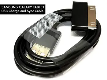 10vnt 1m 2m USB Įkroviklis Įkrovimo Duomenų Kabelis Samsung Galaxy Tab 2 Pastaba P1000 P3100 P3110 P5100 P6800 P7300 P7500 P7510 N8000