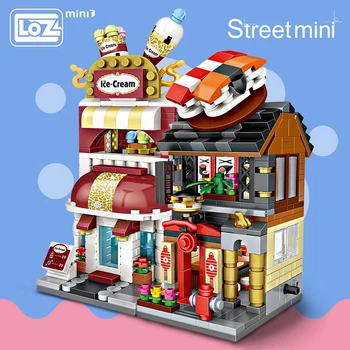 LOZ Blokai Mielas Mini Street Parduotuvė Vaikų Švietimo Žaislas Mažos Parduotuvės brinquedos Modelis Statybinės Plytos Mergina Dovanos 1621 - 1628