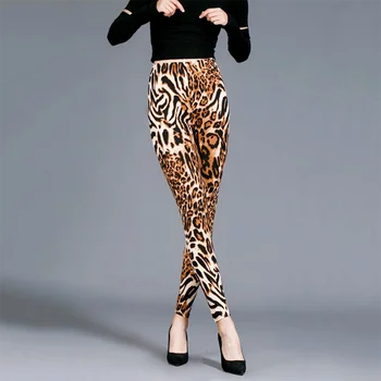 Seksualus Leopard Antblauzdžiai Moterims Slim Sportas Antblauzdžiai Kratinys Ziajać Push Up Treniruotės Jeggings Fitneso Moterų Plius Dydžio Kelnes
