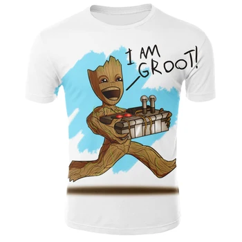 Groot Globėjai Galaxy 3D atspausdintas T-shirt, tai laiko ponios ir vyrų juokinga naujiena T-marškinėliai trumpomis rankovėmis viršūnes unisex c