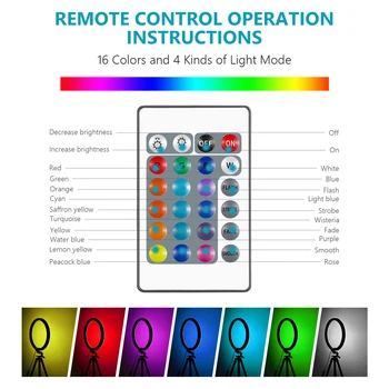 Neewer 12-colių RGB Šviesos Žiedas Selfie Šviesos Žiedas su Trikojis Stovas ir Telefono Turėtojas, Infraraudonųjų spindulių Nuotolinio Valdymo, Pritemdomi 16 Spalvų