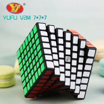 Yongjun Yufu V2M 7x7x7 Magija Magnetinio Kubo Stickerless Profesinės Magnetai Įspūdį Greitis Cubo Migico YJ 7x7 Švietimo Žaislas Dovana