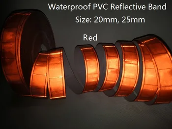 Klasikinis 25mm plataus 50 metrų roll vandeniui pvc atspindinti juosta, juosta saugumo (Royal Mėlyna, Geltona,Šviesiai Violetinė,Balta, Raudona)