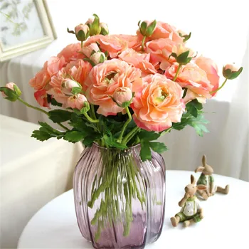 Dirbtinė gėlė, bijūnas modeliavimas gėlės netikrą arbata, rožių, gėlių, vestuvių dekoravimas mariage gėlių šalies apdaila (6 vnt./lot)
