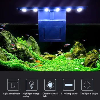 Akvariumas LED Šviesos, Vandens Rezervuaro Apšvietimas Stovėti Vandens Augalų Auga Apdailos Clip-On Lempos Vandens Augalų Apšvietimo Žibintas atsparus Vandeniui