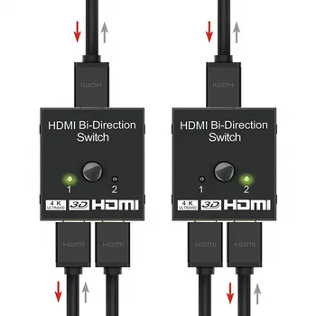 Zeadow HDMI Jungiklis Dvikryptis HDMI Splitter 1-2 Iš /2 Įvesties Ir 1 Išvesties Palaiko 4K 3D 1080P Xbox, PS4, PS3, DVD, HDTV