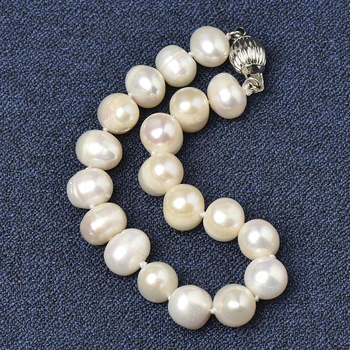 Gėlavandenių perlų Puikus paprastas stilius Balti 8-9mm Mados Gėlo vandens Natūralių perlų Apyrankė tinka moterims, merginoms dovanos