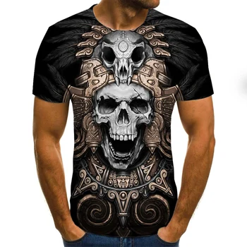 2020 naujas 3d kaukolė juokingi marškinėliai, vyriški laisvalaikio 3d atspausdintas T-shirt vyriški drabužiai black T-shirt vasaros aukštos kokybės 3d marškinėliai topai
