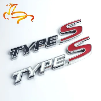 2vnt 3D Metalo RŪŠIŲ TIPAS S Car Styling Refitting Kamieno Logotipas, Ženklas, Emblema Lipdukas Grotelės Honda Civic CR-V Jade Accord