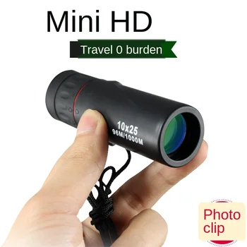 Kišenėje Mini Monokuliarai 10x25 Didelis Priartinimas HD Portable Kamera Vienu Perduoti Akyse Akinius Lauko Mažas Monokuliariniai Teleskopas