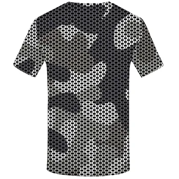 Juokinga T shirts Pilkos spalvos Kamufliažas marškinėliai Vyrams Camo T-shirts 3d Karinės Shirt Spausdinti Skylę Anime Drabužius Gotikos Marškinėlius Spausdinti
