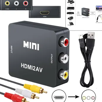 1080P HDMI suderinamus RCA AV Konverteris Composite CVBS Audio Video Adapteris, Skirtas PAL/NTSC Praktinių Adapterio Kabelis