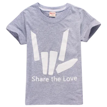 Vaikai Dalintis Meile Steven Dalininko T-Shirts You Tube Tendencijos Tee Baltas Laiškas Spausdinti Marškinėliai berniukams marškinėlius merginos viršūnes vasaros marškinėliai
