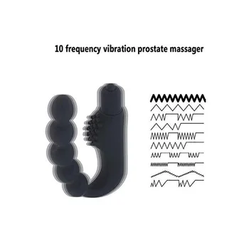 Silikono Analinis butt plug Vibruojančiu Prostatos Massager Analinis Granulės Vibratorius Silikono Butt Plug Vibracijos suaugusiųjų Sekso Žaislais Vyrams, Moteris