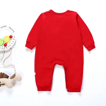 Vienos Lyties Kūdikis Tradicinių Drabužių Rinkinys Kūdikiui Berniukas Mergaičių Kinų Naujieji Metai Kostiumas Raudona Siuvinėjimo Vienas Gabalas Romper+Hat+Kojinės Kūdikiui Nustatyti