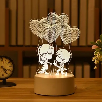 Meilė 3D Lempos Akrilo LED Nakties Šviesos Valentino Diena Dovana Vestuvių Dekoravimas Valentino Mariage Velykų Apdaila