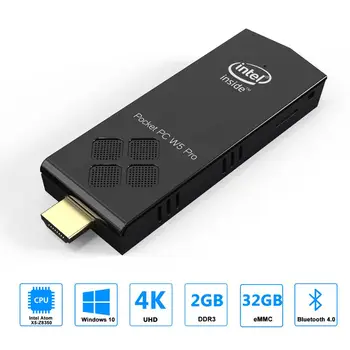 W5 pro quad core Windows10 Mini pc stick-tel Atom x5-Z8350 wifi BT RAM 4GB ROM 64GB 1000M lan media player 