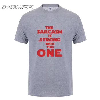Juokinga Sarkazmas yra stiprus, su viena Marškinėliai Vyrams trumpomis Rankovėmis O-Kaklo Medvilnės Mans 