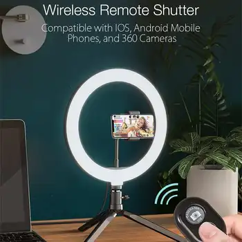 LED Žiedo Teisę Šviesos 26cm su Trikoju Selfie Lempos Ringlight Ringlamp 