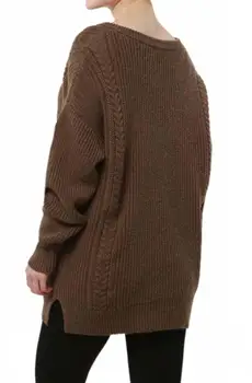 Pritaikyti avių žiemos storio kašmyro megztinis moterų V-kaklo, ilgomis rankovėmis vilnos megztinis prarasti plius dydžio megztinis