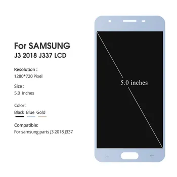 LCD Ekranas Samsung Galaxy j3 skyrius Premjero J327 J327T J327P LCD Ekranas Jutiklinis Ekranas skaitmeninis keitiklis Surinkimo Samsung SM-J337V J337T