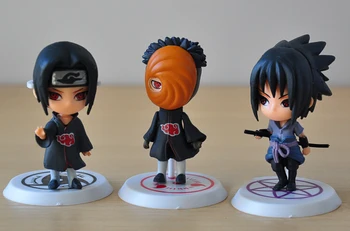6pcs/daug 7cm Japonija Šuolis Naruto Veiksmų Skaičiai Kakashi Sasuke Sakura Itachi Obito Gaara PVC Žaislai Modelio Paveikslas Lėlės