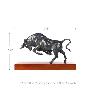 Energingas Bull Bronzos Skulptūra, Pilną Pagreitį Stiprumo Gyvūnų Skulptūros Jautis
