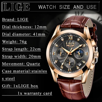 LIGE 2020 NAUJĄ Aukščiausio Prabangos Prekės ženklo Vyrai Laikrodžiai Vyrų Laikrodžiai Datą Sporto Karinės Laikrodis Odinis Dirželis Kvarcas Verslo Vyrų Žiūrėti Dovana