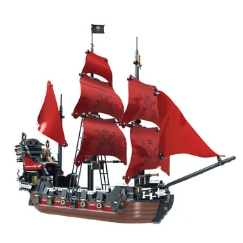 870+vnt Big Black Pearl Blokai Švietimo, Vaikams, Žaislai, Suderinama su Piratų Laivas Apšviesti Blokai Piratai