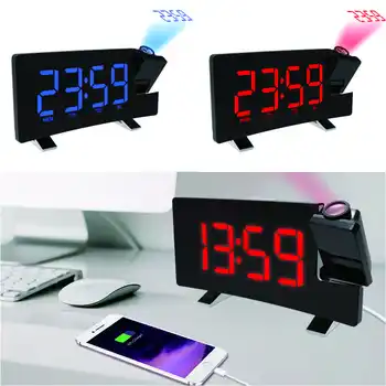 Projekcijos laikrodis skaitmeninis laikrodis, žadintuvas, stalo laikrodis skaitmeninis laikrodis led stalinis elektroninis laikrodis su radijo projekcija