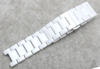 Naujas atvykimo Watchband Keramikos Baltos spalvos Watchbands dirželiai, apyrankės 20mm Dirželis Įgaubtas pabaigos 11mm už suknelę, deimantai, laikrodžiai, aksesuarai