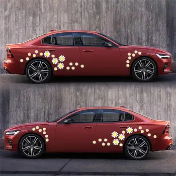 48PCS Automobilių Kėbulo Lipdukų Daisy Gėlių Automobilių Lipdukai, Auto Optikos Viso Kūno Dekoratyvinių Gėlių Lipdukai Praktinių Gražūs Lipdukai