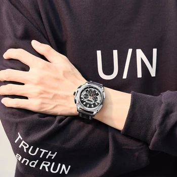 MEGIR 2020 Naujas Relogio Masculino Laikrodžiai Vyrų Mados Odos Juosta Sporto Žiūrėti Kvarco Verslo Laikrodis Reloj Hombre