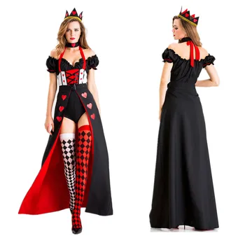 Halloween Kostiumai Moterims Suaugusiųjų Jumpsuits & Rompers Karalienė Anime Cosplay Kostiumų Kalėdų Vakarėlį Drabužius COS Suknelė Moterims