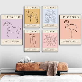 Picasso Matisse ' Flamingo Pingvinas Katė Abstraktaus Meno Paveikslai Tapyba Šiaurės Plakatai Ir Spausdina Sienos Nuotraukas Gyvenimo Kambario Dekoro