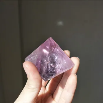 40mm geros spalvos natūralus ametistas violetinė kvarco kristalo piramidės