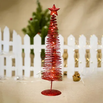 Kalėdų Dekoro Žėrintis Eglutės Formos Ornamentu Novatoriškų Likvidavimo Žibintai Metalo Apdaila