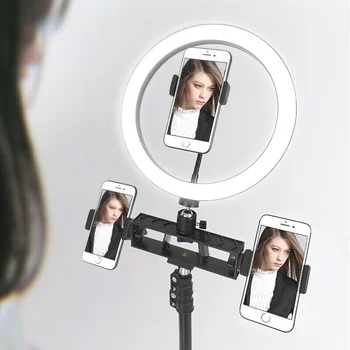 10/13 colių LED Selfie Žiedas, Šviesos, Fotografijos Apšvietimo Su 20cm 1.6 m Trikojis Stovas Foto Studija Ringlight Užpildyti Lempos 