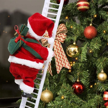 Kalėdų Santa Claus Elektros Lipti Laiptais Kabinti Dekoruoti Kalėdų Eglučių Papuošalai Juokinga Naujųjų Metų Vaikams Dovanos Šaliai Dekoro