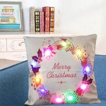 Šviesos Kalėdos Pagalvėlė Padengti LED Šviesos Mesti Pagalvės Dangtelis Sofa juosmens pagalvę Automobilių Kalėdos Apdailos Elnių Kalėdų senelio pagalvių Užvalkalai