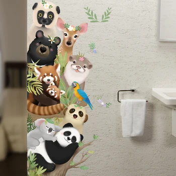 Mielas Gyvūnų Panda, Koala Animacinių Filmų Vinilo Draugų Sienų Lipdukai Vaikų Kambario Darželio Klasėje Dekoratyvinis Lipdukas Meno PosterWa