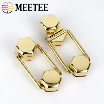 Meetee 2/5vnt 67X21mm Aukštos kokybės Aukso Metalo Pasukamųjų Užraktų Užsegimas Maišelį Ruožtu Lock Buckle 