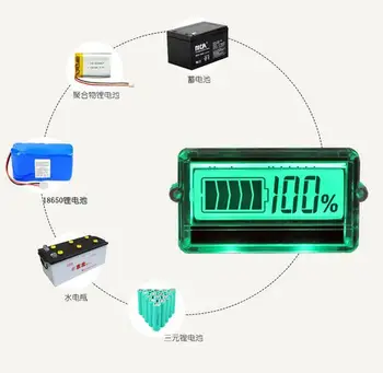 Universal Battery Monitor 12v 24v 36v 48v švino rūgšties Ličio lifepo4 li-ion baterijos Talpos indikatorius Skaitmeninis LCD Testeris, matuoklis