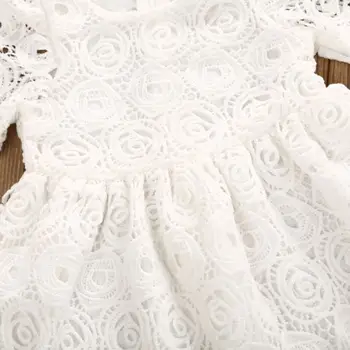Naujų 0-24M Kūdikių Mergaitės Naujagimis Balta Nėrinių Tutu Šalis Vestuvių Suknelė Bamblys Princesė Kostiumai Mergaitėms, Kūdikiams